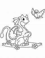 Coloring Dragon Pages Cute Baby Bird Printable Adults Template sketch template