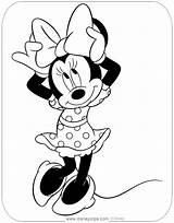 Minnie Mouse Coloring Pages Book Mini Print Disney Bow Adjusting Her sketch template