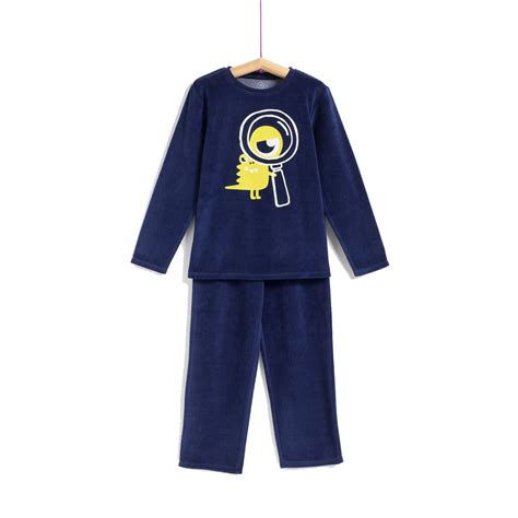 pyjama garcon bleu fonce en velours  ans tex le pyjama  prix carrefour pyjama pyjama