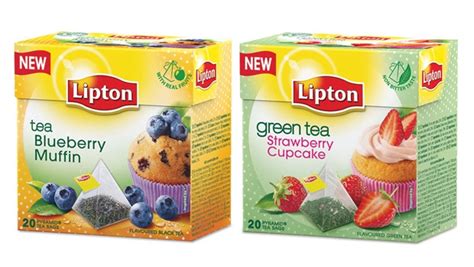 lipton Πράσινο Τσάι strawberry cupcake and lipton Μαύρο Τσάι blueberry muffin 2 νέες γεύσεις