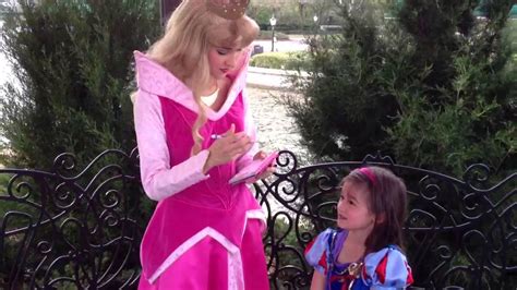 meeting princess aurora at walt disney world epcot center youtube