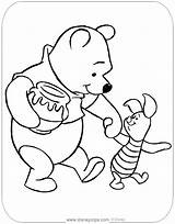 Pooh Coloring Piglet Winnie Pages Friends Disneyclips Hand Pdf sketch template