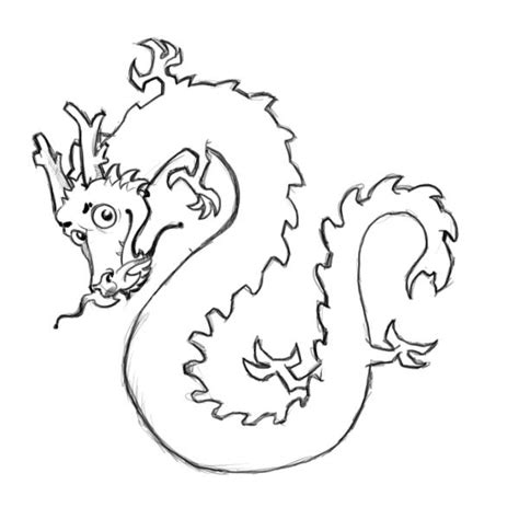 chinese dragon outline colouring pages page  clipart
