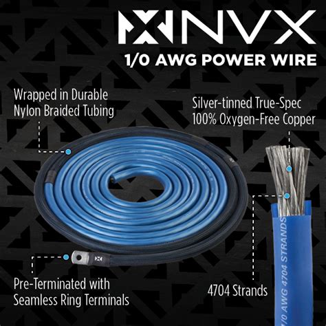 nvx xapkd  ofc  gauge dual amplifier power wiring kit