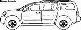 Nissan Armada Coloring Dimensions Car sketch template