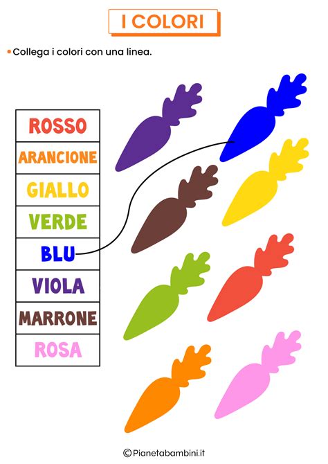 schede  insegnare  colori ai bambini da stampare pianetabambiniit