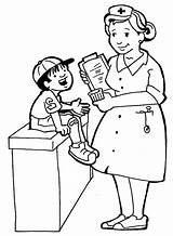 Nurses Coloring Pages Clipart Kids Doctor Library sketch template