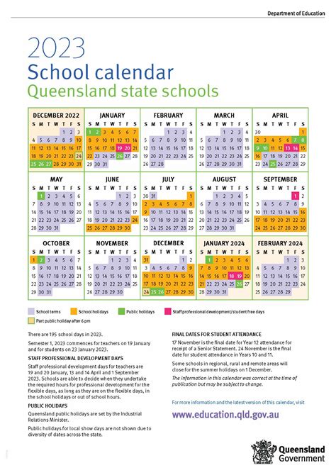 ed qld school calendar   calendar  update