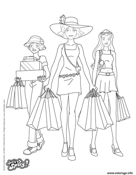 coloriage totally spies shopping jecoloriecom