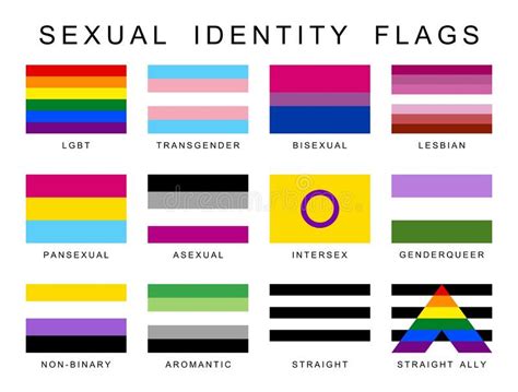 sexual identity pride flags set lgbt symbols flag gender sexe gay