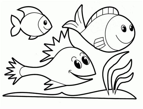 simple fish coloring page coloring home