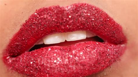 hot sexy red glitter lips makeup tutorial youtube