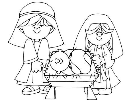 simple nativity scene colouring page nativity coloring pages