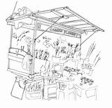 Market Drawing Stall Stalls Markets Sketch Google Drawings Food Draw Search Flower Cartoon Coloring Getdrawings Illustration Bloemenmarkt Counter Around Value sketch template