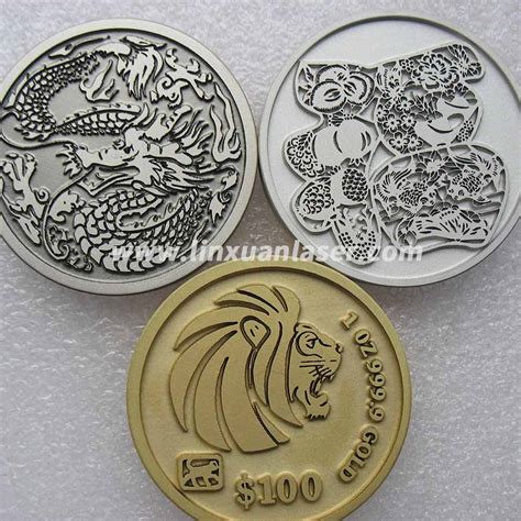 fiber laser marking  metal coins linxuan laser