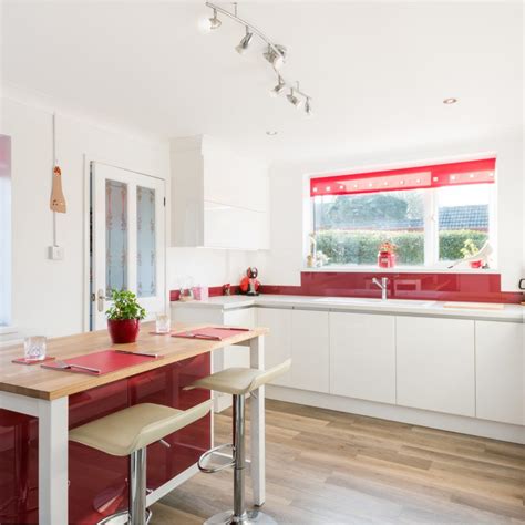 modern red  white kitchen anglia kb