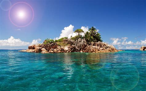 foto van een klein tropisch eiland