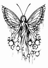 Feeen Papillon Kleurplaat Elfen Fairies Elfjes Fairy Feeën Malvorlage Hugolescargot Vial Stimmen Partager sketch template