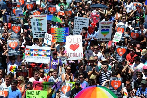 Protesters Supporting Gay Marriage Abc News Australian Broadcasting