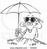 Umbrella Illustration Emerging Groundhog Shades Coloring Line Toonaday Royalty Clipart Rf Clip Struck Under Cartoon Man sketch template