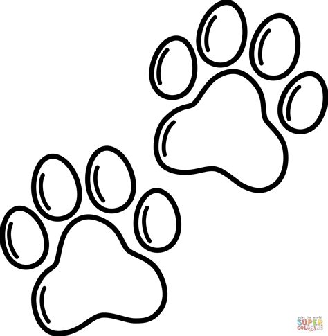dog paw prints coloring page  printable coloring pages