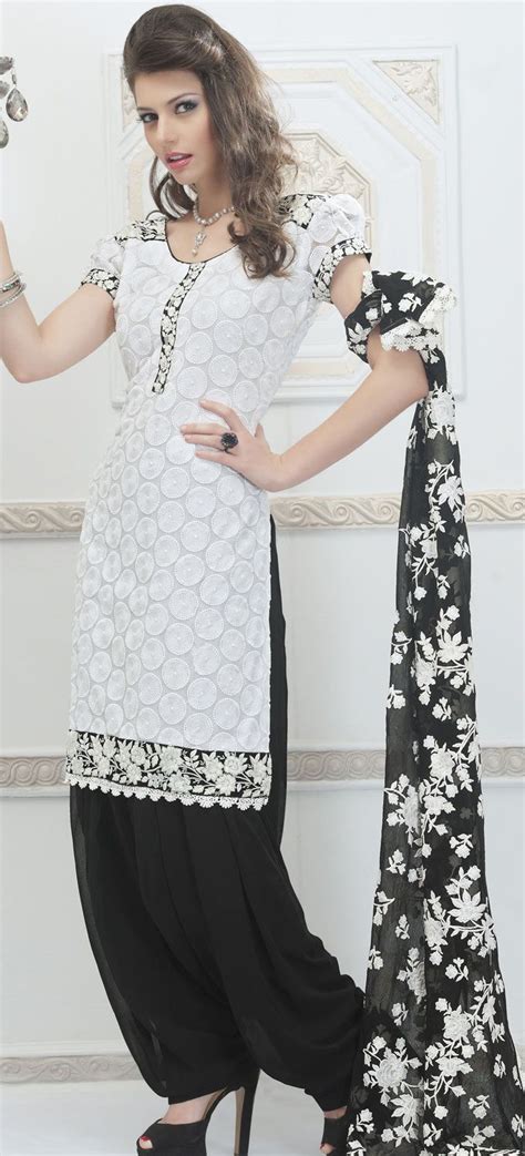 ksv1n1893 white cotton semi patiala suit with dupatta pakistani women