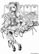 Gothic Coloring Pages Fairy Anime Printable Adult Devil Adults Loli Sketch Colouring Print Deviantart Angel Color Goth Rocks Drawings Sheets sketch template