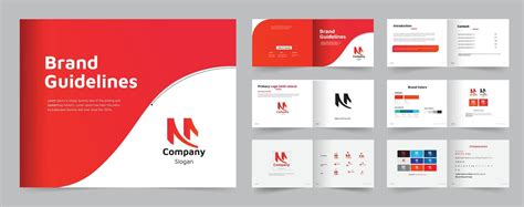 brand guideline design template professional brand guidelines template  vector art