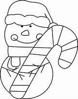 Christmas Candy Snowman Cane Clip Clipart Outline Mycutegraphics Library sketch template