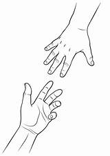 Reaching Hands Stretched Outline Reaches Istockphoto sketch template
