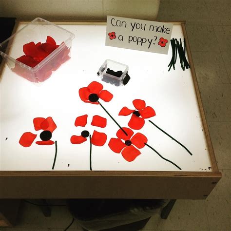 remembrance day provocation   light table  week
