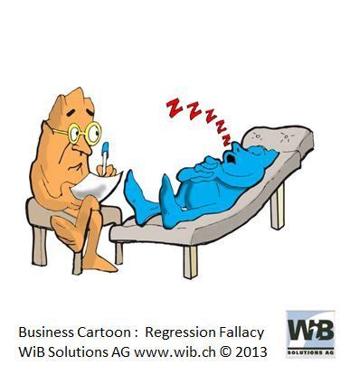 business cartoon regression fallacy  wibi  wib solutions