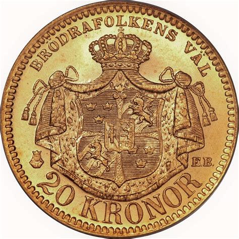 kronor oscar ii guldmynt konung av sverige och norge myntbyran