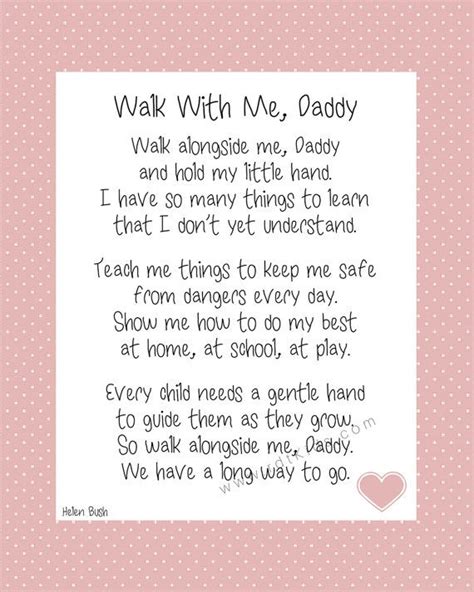 walk   daddy printable fathers day gift daddy poems fathers