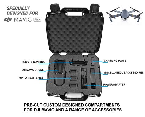 casematix dronesafe rugged mini drone carry case compatible  dji mavic pro foldable drone