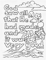 Coloring Bible Pages Kids Genesis Verse 31 Color Print Printable Creation Sheets Preschool Animals Children Verses Adron Mr God School sketch template