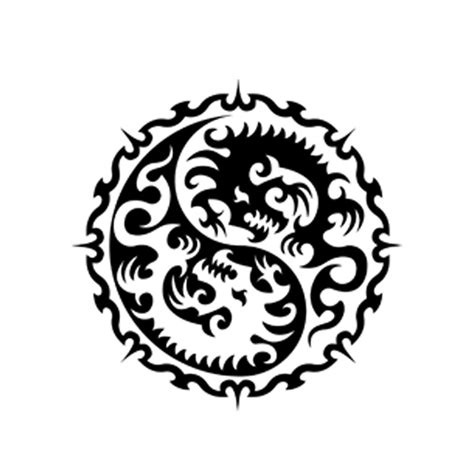 T Shirt Tattoo Ying Yang Dragon White