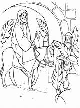 Palm Sunday Coloring Pages Jerusalem Easter Drawing Jesus Kids Donkey Color Preschoolers Christian School Colouring Gate Through Palmsonntag Print Printable sketch template