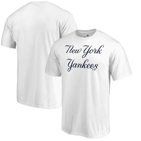 mlb  york yankees fanatics branded script wordmark  shirt white