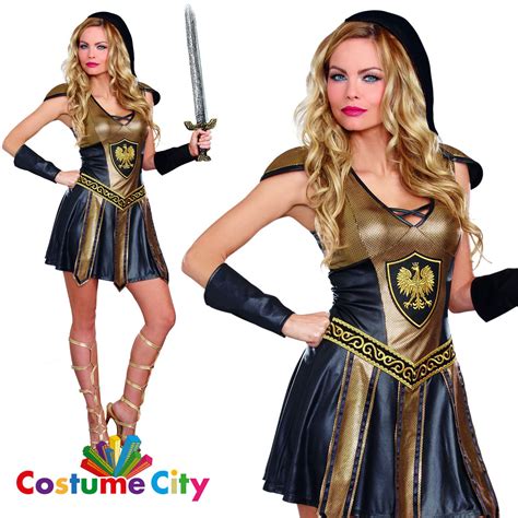 Womens Ladies Deadly Ancient Warrior Fancy Dress
