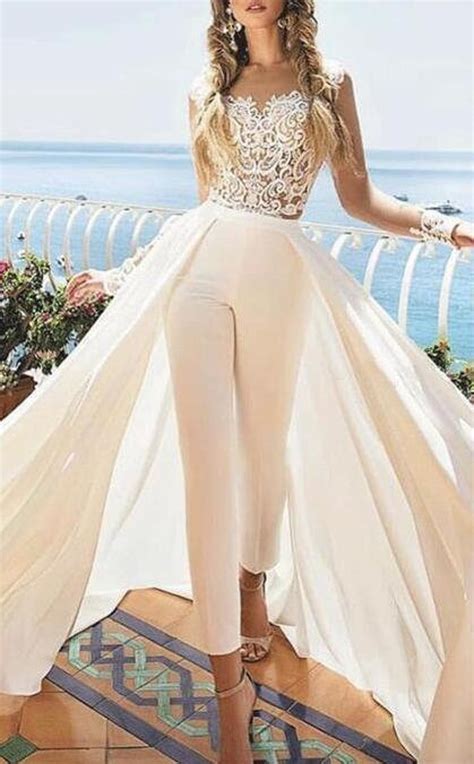 Women Wedding Jumpsuit Bride Detachable Cape Tulle Train Etsy Uk