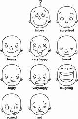 Drawing Cartoon Faces Kids Expressions Face Facial Coloring Cartoons Drawings Emotions Happy Feelings Draw Robot Expression Printable Clipart Cute Teaching sketch template