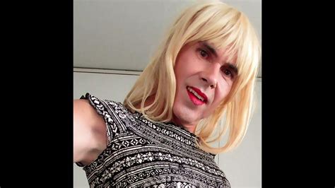 crossdresser enjoying her new outfit and long hair jessika martin