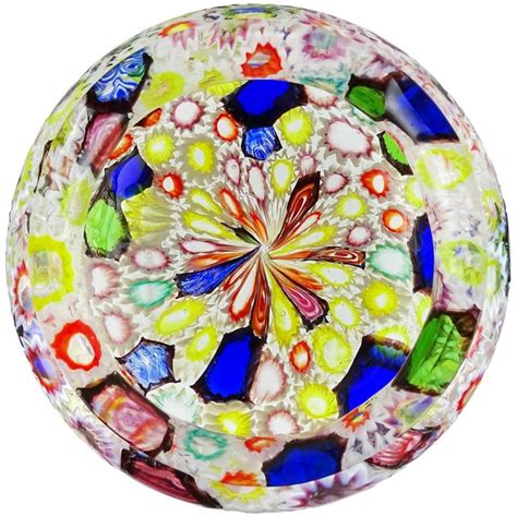 Fratelli Toso Murano Millefiori Flower Star Mosaic Italian