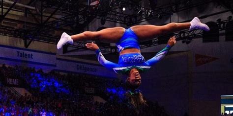 gymnast angel rice does a jaw dropping flip filled routine totally