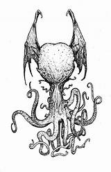 Cthulhu Lovecraft Necronomicon sketch template