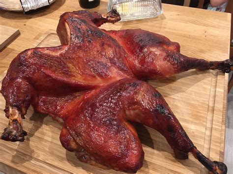 spatchcock smoked turkey photos leoca thanksgiving
