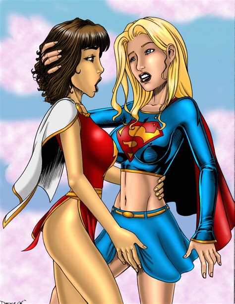 mary marvel and supergirl by deuce in carlos simoes s 000 for sale trade comic art gallery room