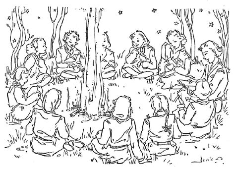 camping coloring pages girls scout coloringfree coloringfreecom