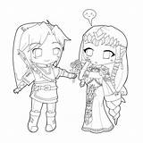 Chibi Coloring Drawing Pages Cute Template Zelink Couple Zelda Anime Colouring Legend Printable Getdrawings Characters Templates sketch template